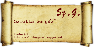 Szlotta Gergő névjegykártya